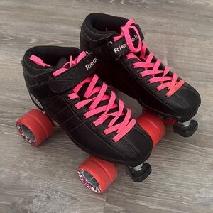 Riedell R3 Black and Pink Roller Skates Derby skates size 7